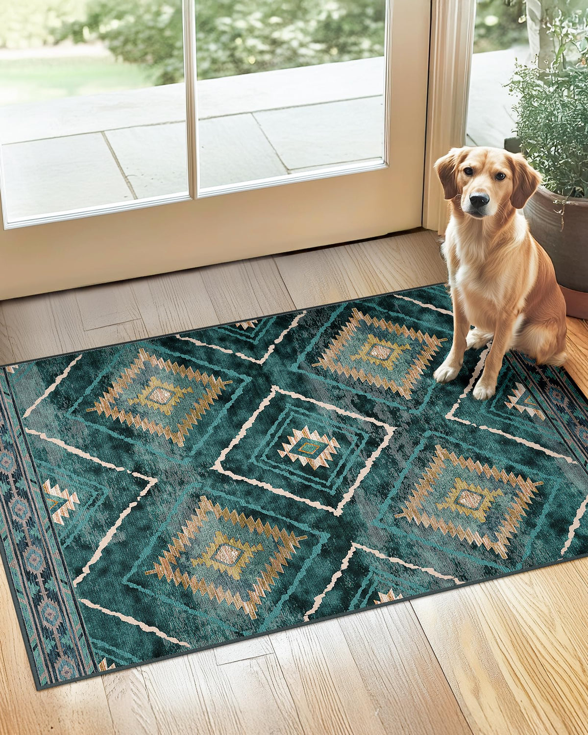 BESTSWEETIE 5'x7' Washable Area Rug for Living Room Bedroom Black