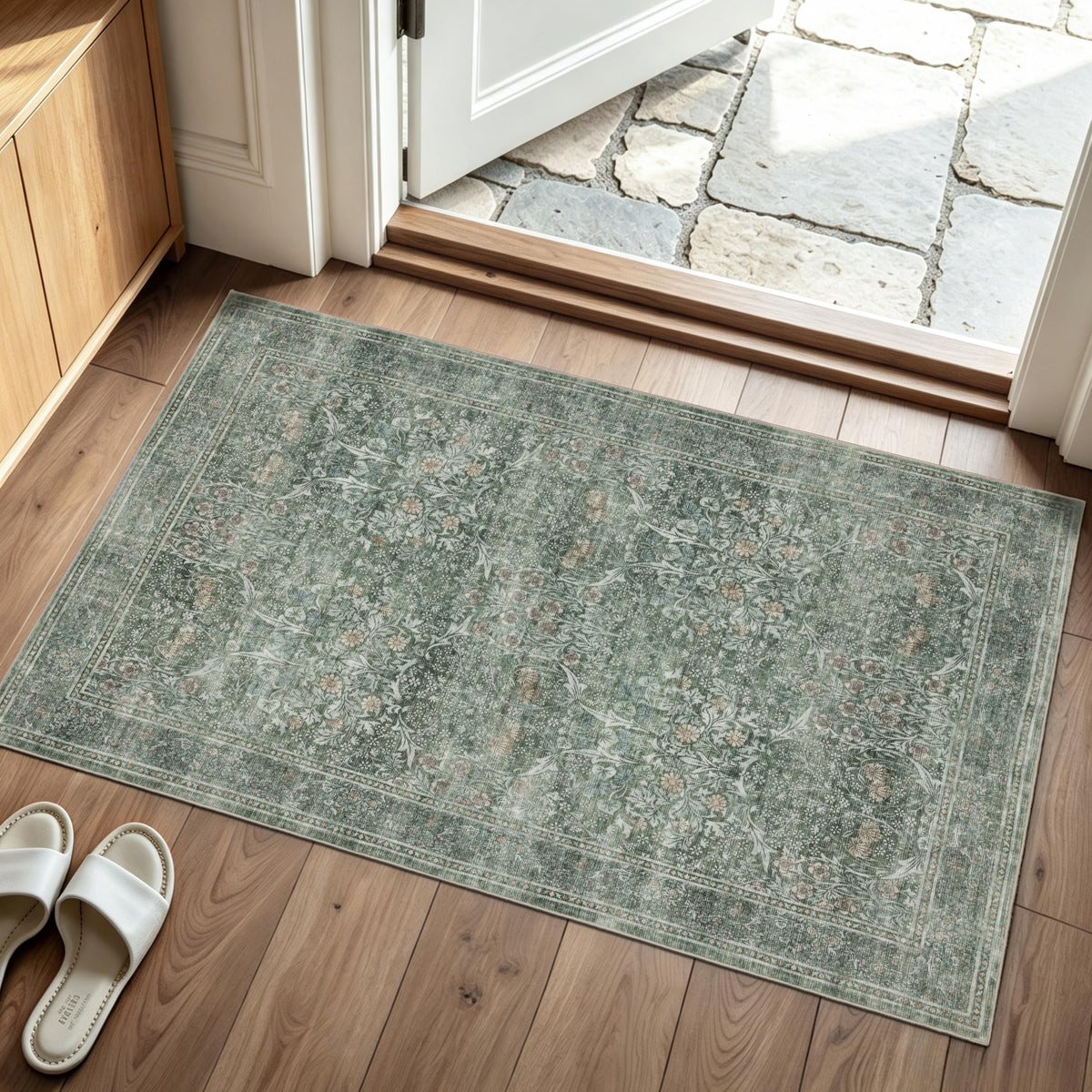 JOLLYVOGUE 5x7 Area Rugs for Living Room, Washable Rug, Beige