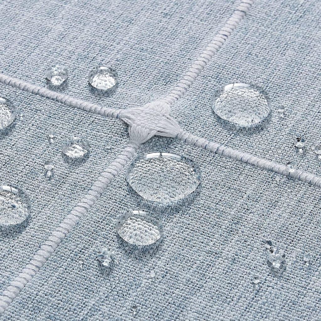 ZeeMart Grid Embroidered Rectangle Hemmed Tablecloths 60x120in, Blue