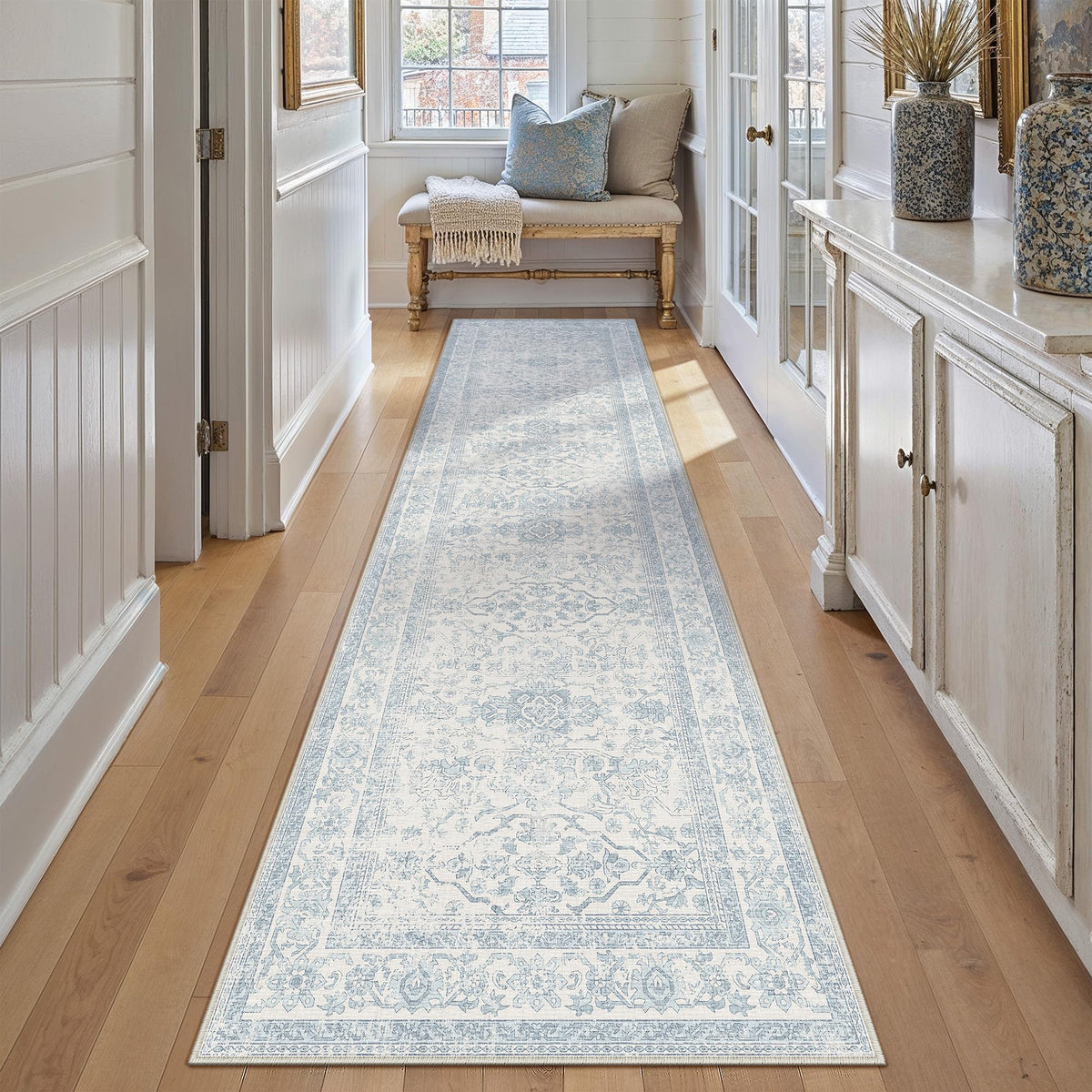 HUGEAR 3x5 Colorful Retro Floral Washable Area Rug for Entryway