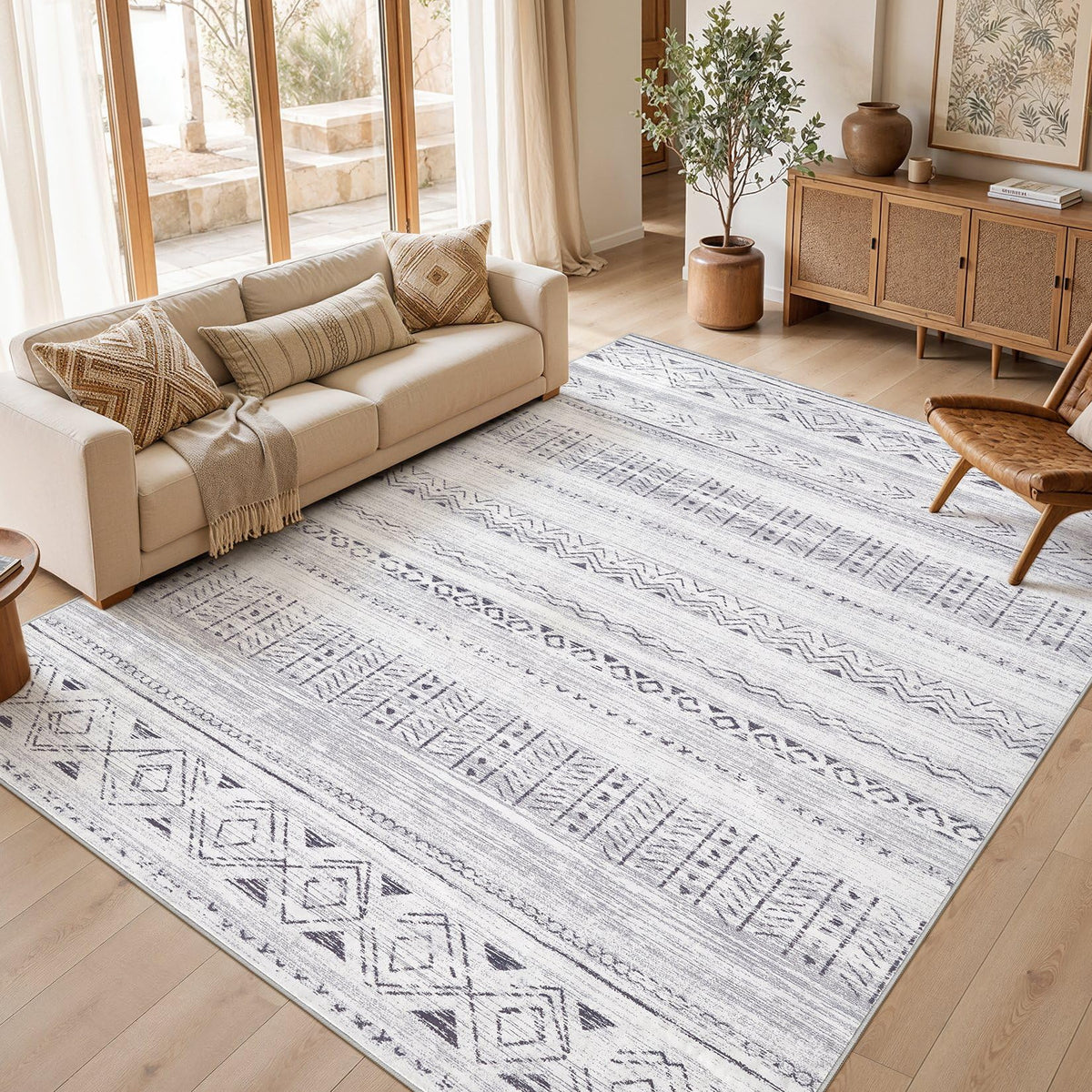 cotiled Boho 5x7 Area Rugs for Living Room: Soft Moroccan Washable Rug