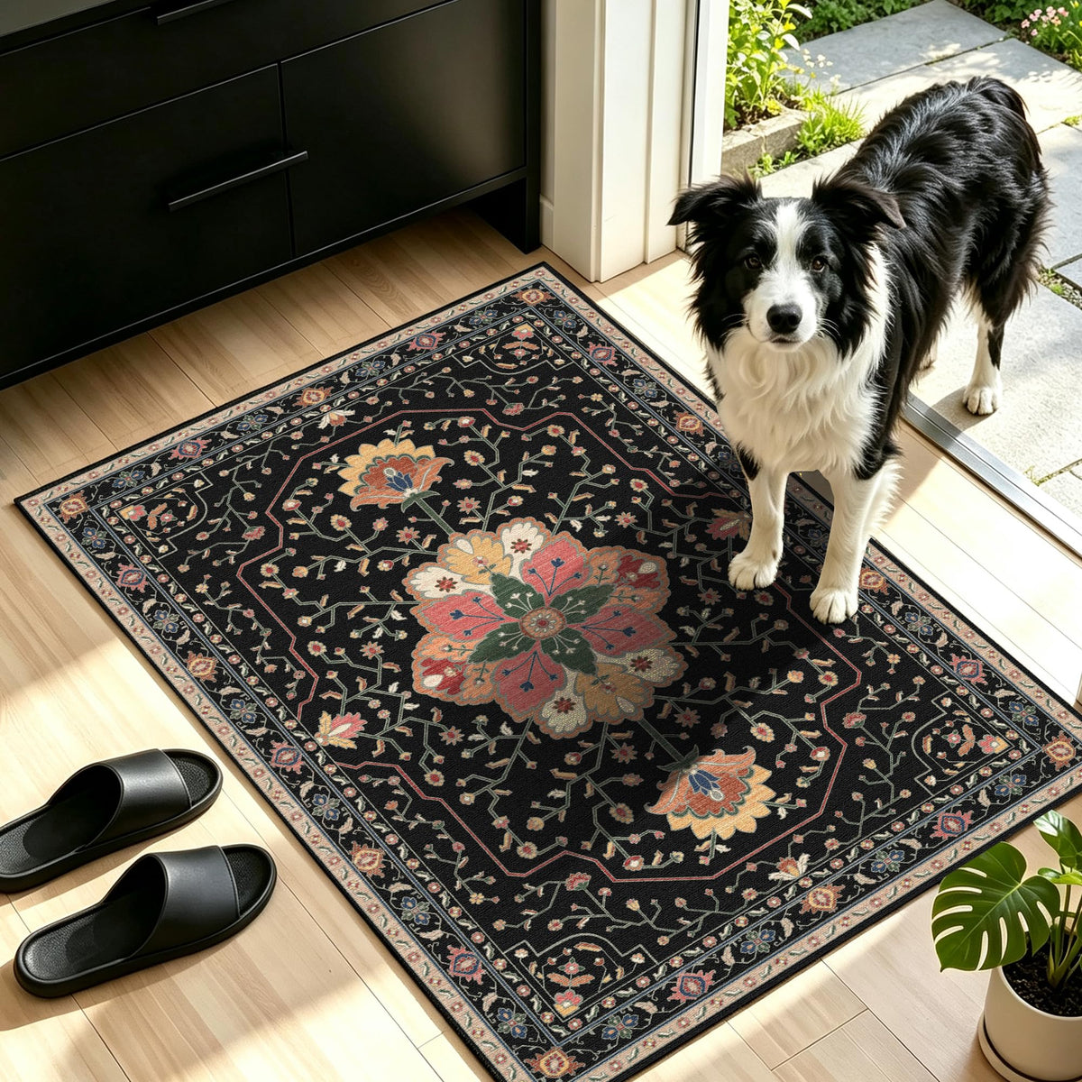 YARNSCAPE 2' x 3' Machine Washable Area Rug, Non-Slip Low-Pile Carpet