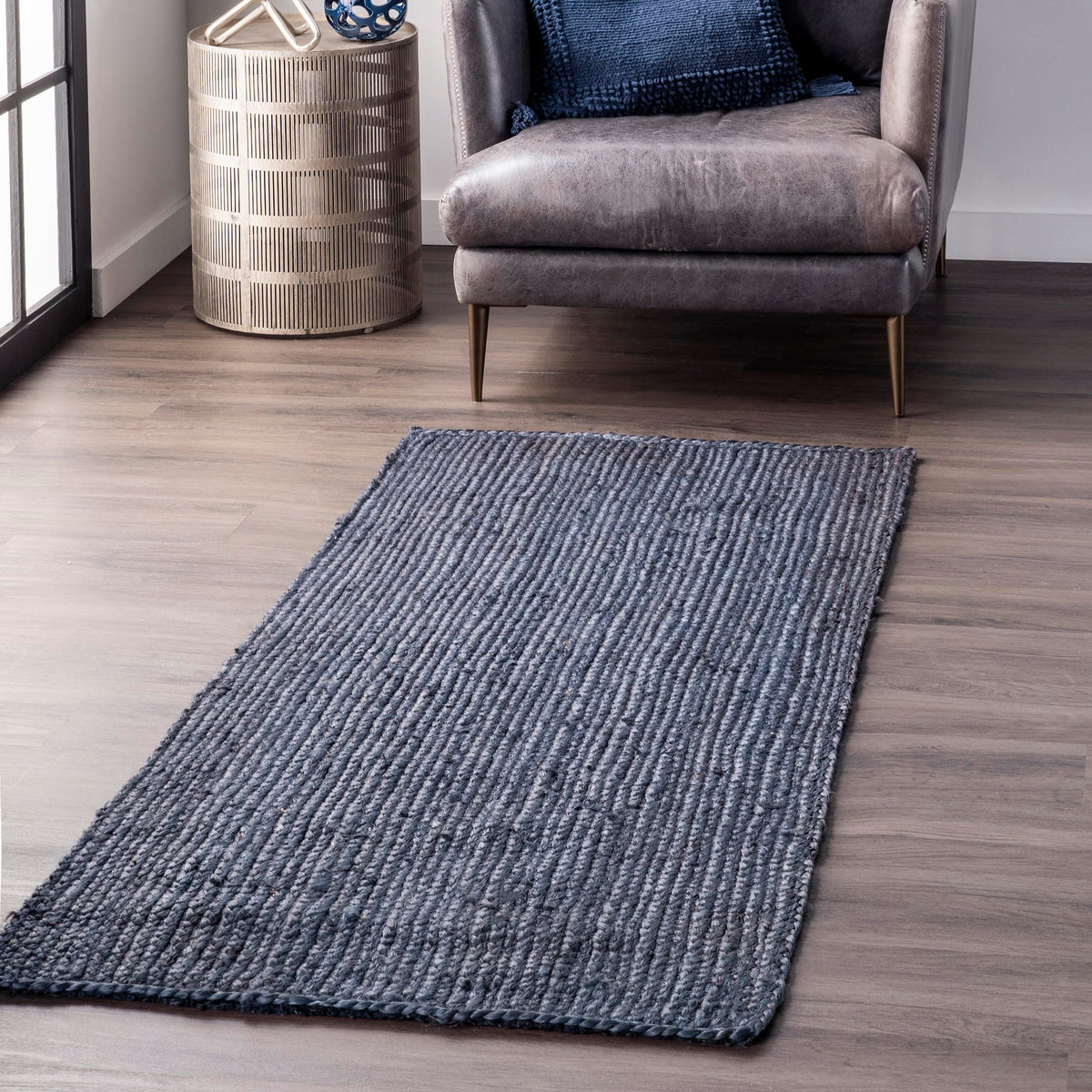 nuLOOM Rigo Natural Solid Flatweave Area Rug, 5' x 8'