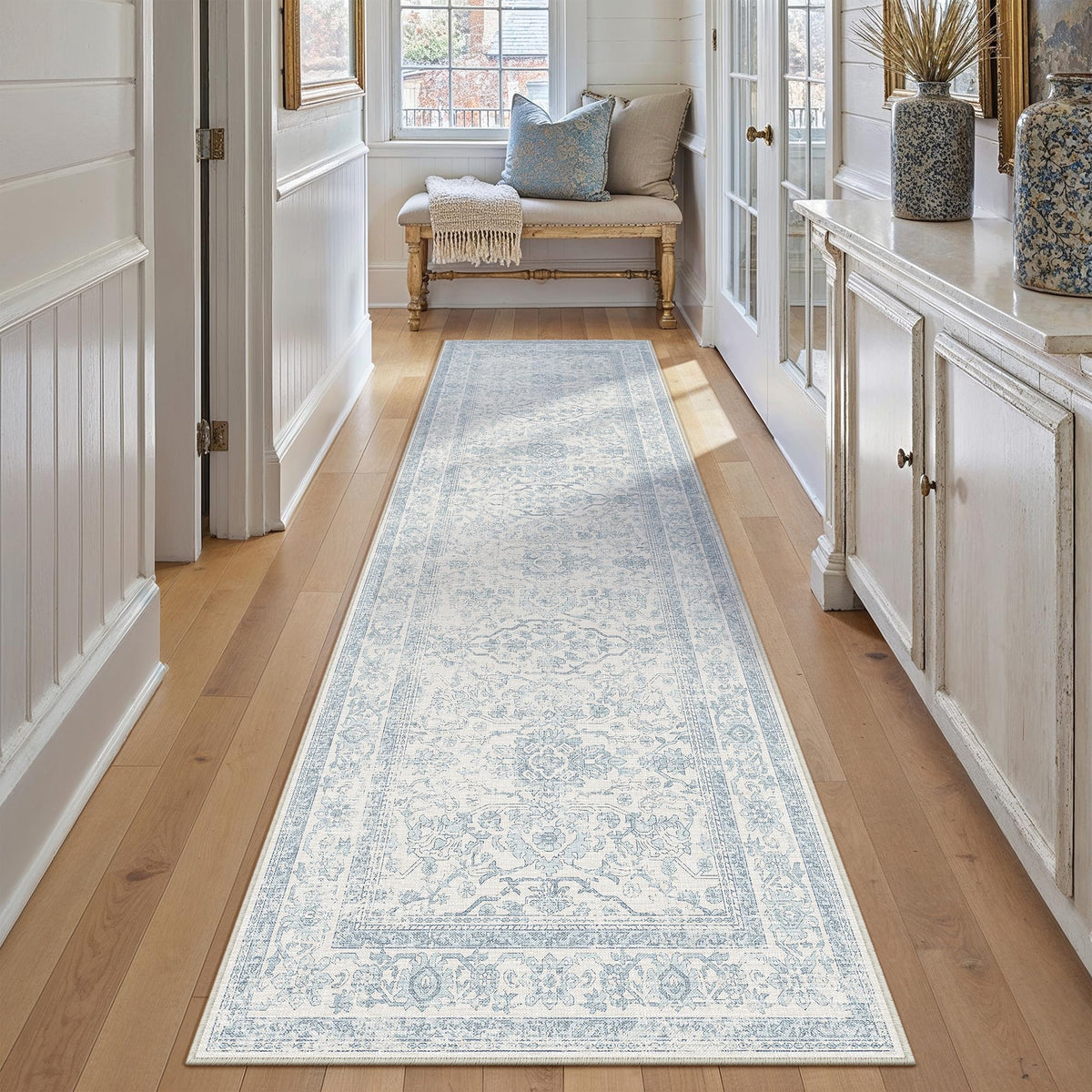 HUGEAR 3x5 Colorful Retro Floral Washable Area Rug for Entryway