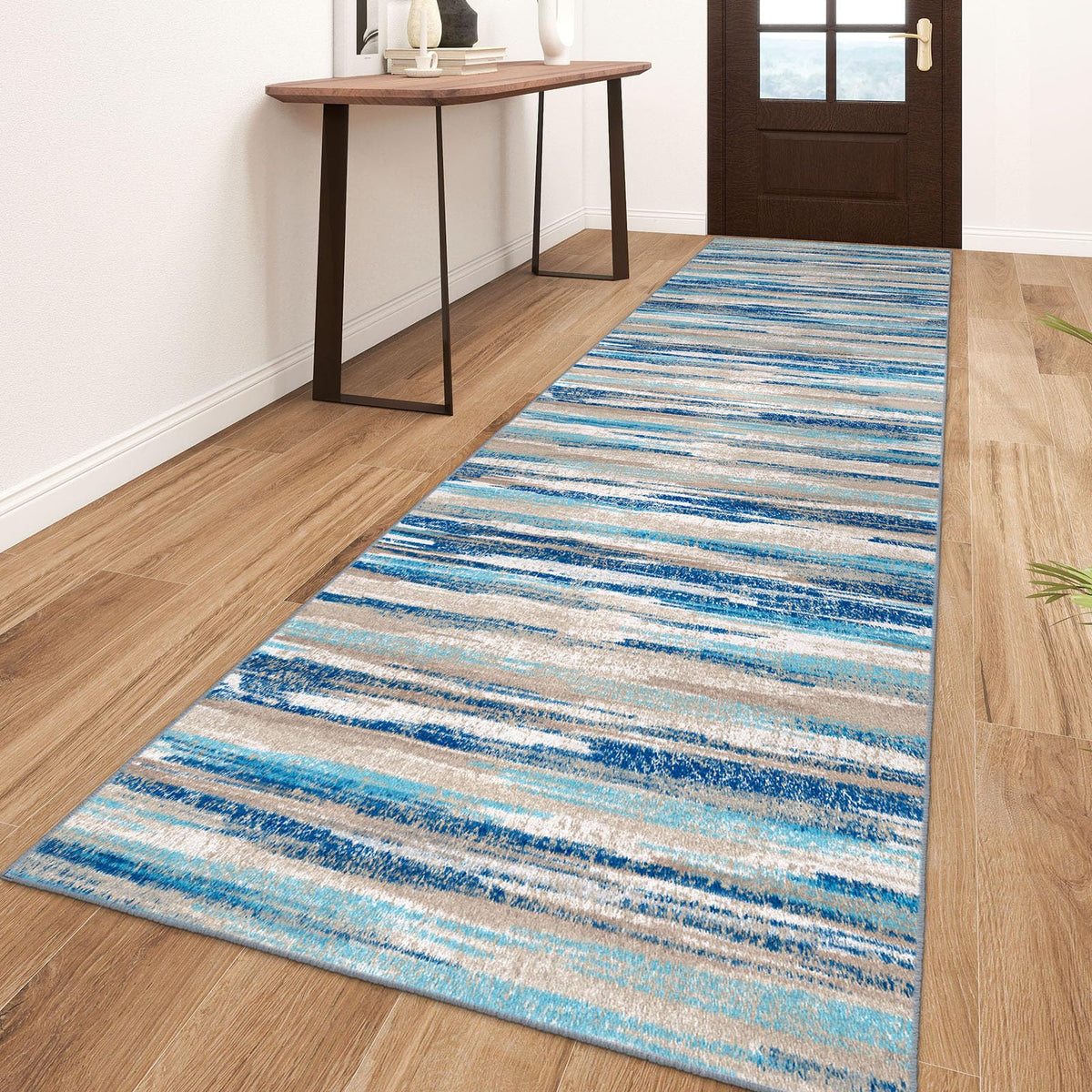 Lansny Abstract 2x3 Area Rug Small Washable Entryway Rug Non Slip Door Mat