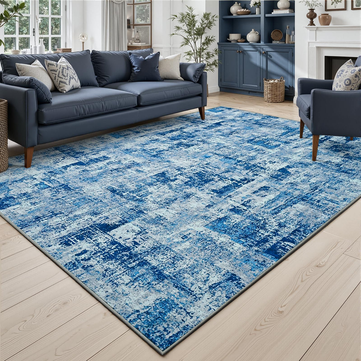 Toneed 4'x6' Washable Area Rugs for Bedroom Living Room, 48"x72" Grey
