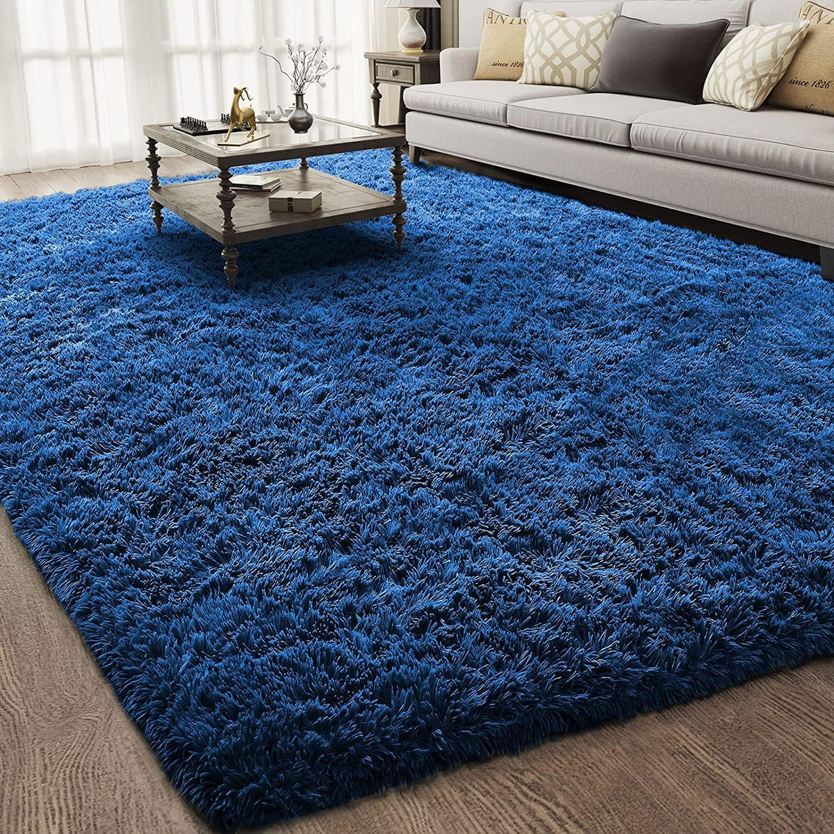 Ophanie Area Rugs for Bedroom, Christmas Upgrade Non-Slip Ivory Fluffy Soft Shag Living Room Carpet, Indoor Floor 4x6 Fuzzy Shaggy Plush Nursery Rug for Kids Dorm Decor with Over 99 pcs Pile fibers