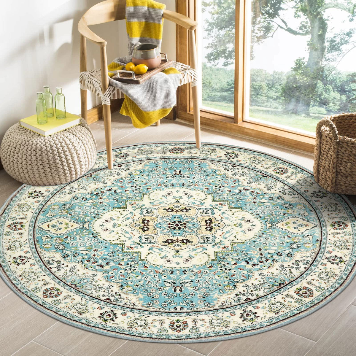 Lahome Felice Boho Tribal 2x3 Washable Small Rugs for Entryway Doormat Indoor Entrance, Throw Rugs with Rubber Backing, Bohemian Soft Non-Slip Bathroom Carpet for Bath Front Door Kitchen Floor