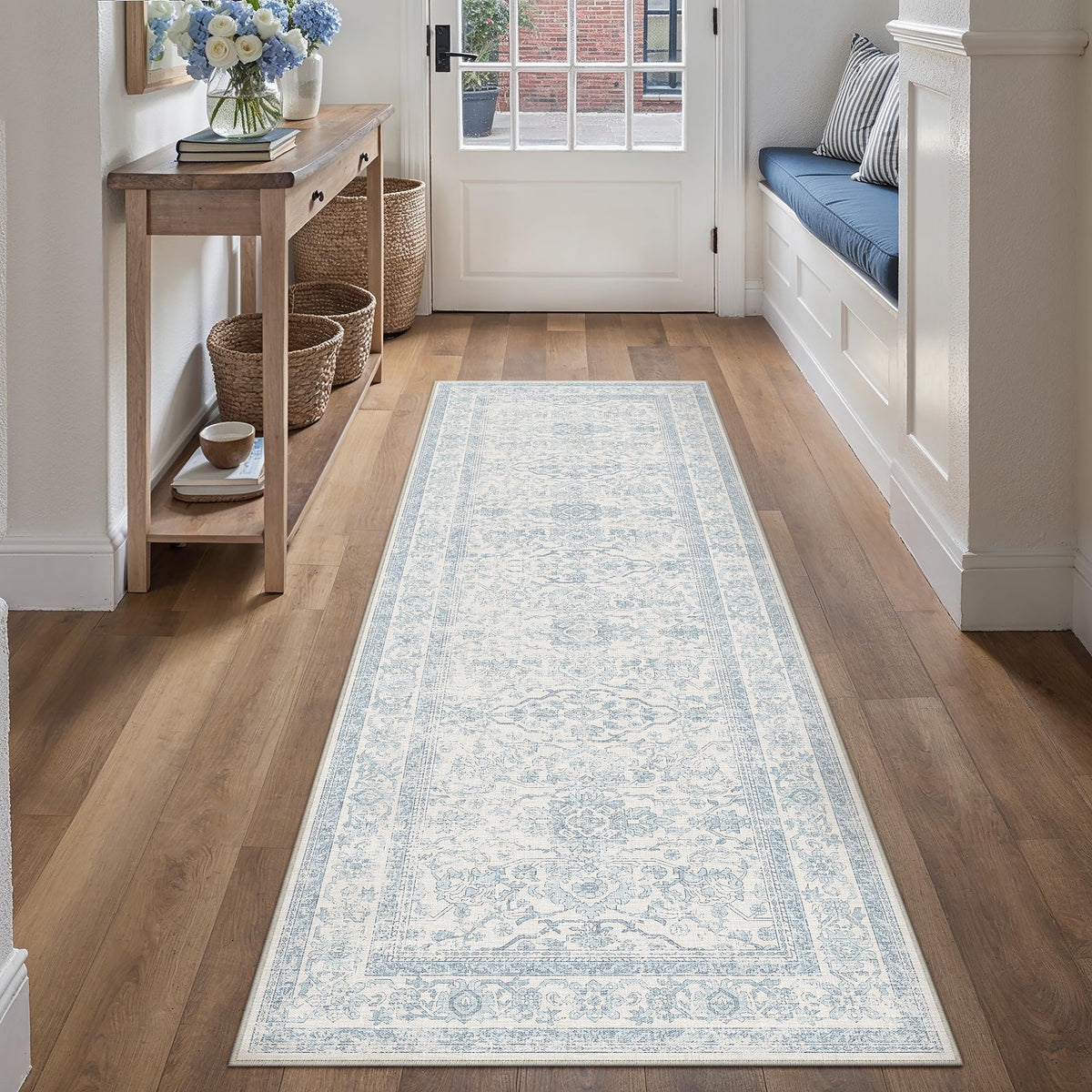 HUGEAR 3x5 Colorful Retro Floral Washable Area Rug for Entryway