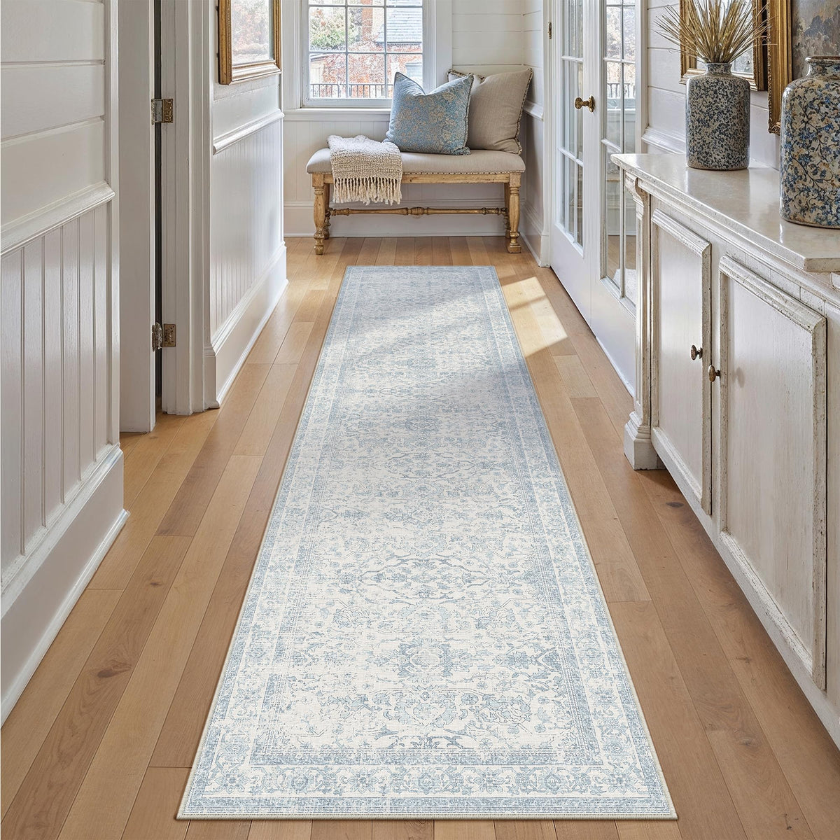 HUGEAR 3x5 Colorful Retro Floral Washable Area Rug for Entryway
