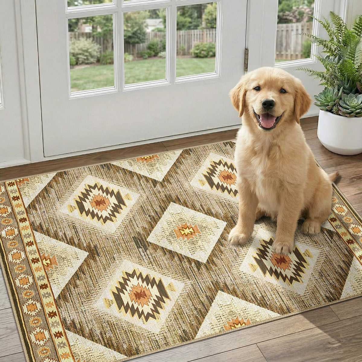 BESTSWEETIE 5'x7' Washable Area Rug for Living Room Bedroom Black