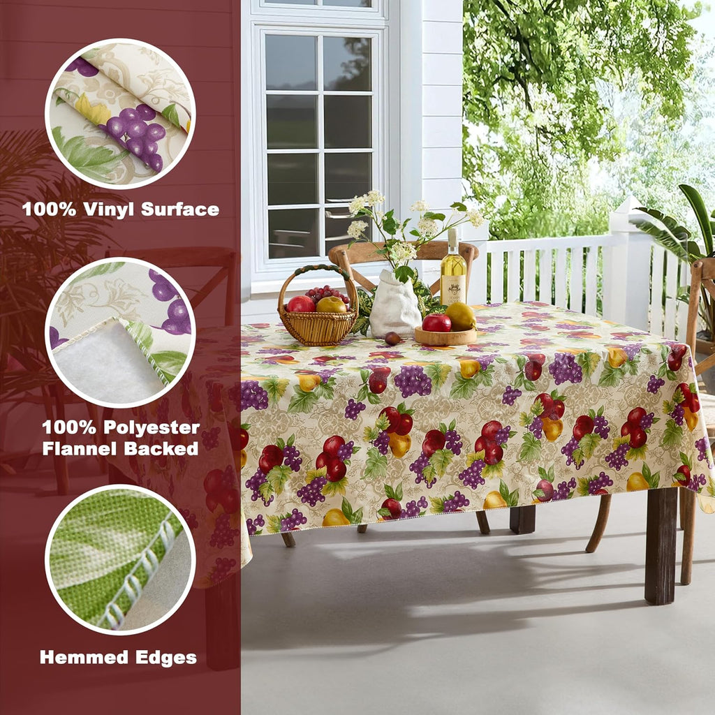 Newbridge Avalon Fresh Ripe Fruit 52”x52” Square Vinyl Tablecloth