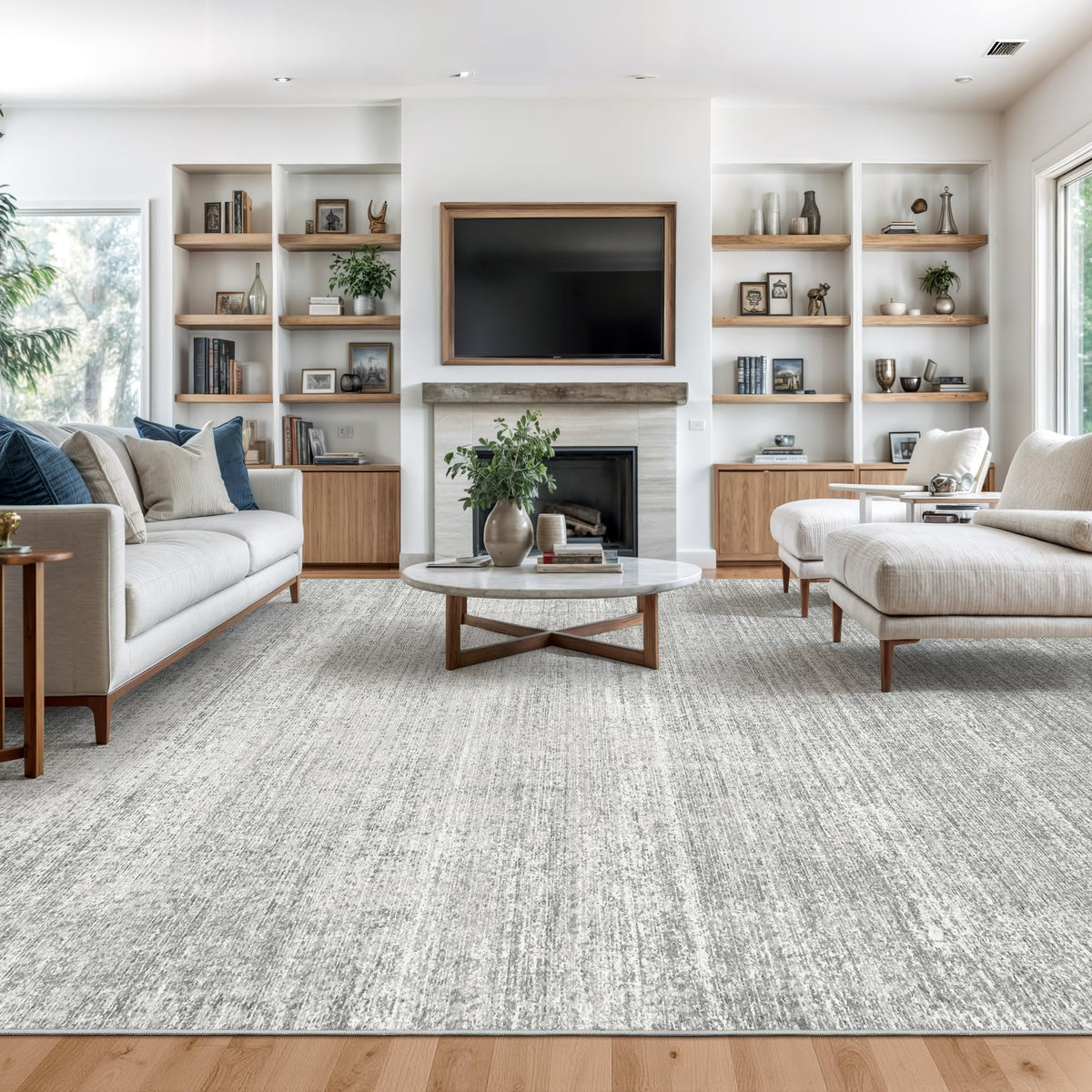 Valenrug Washable Rugs 5x7, Non Slip Large Area Rugs for Living Room, Beige