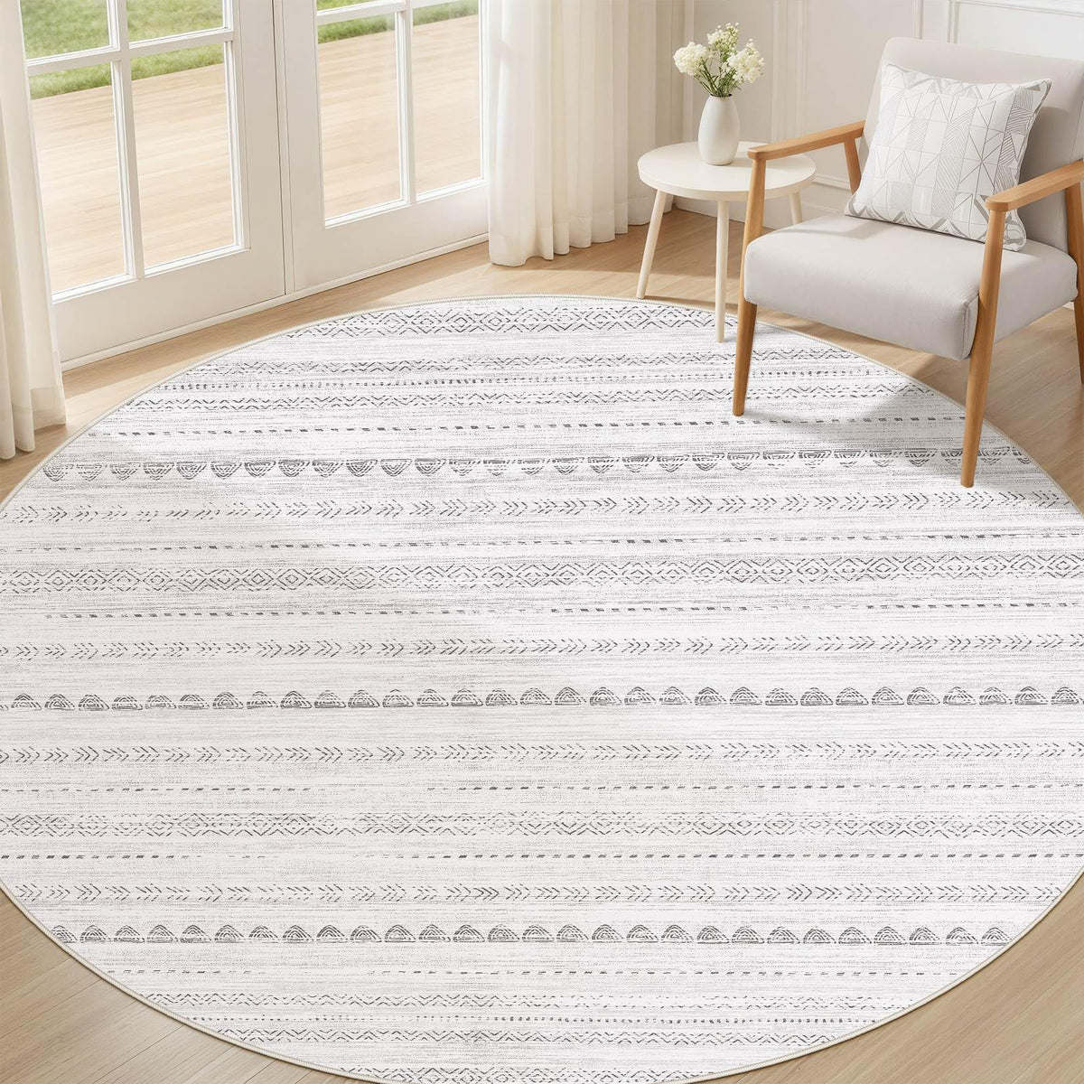 Nakagishi Boho 5x7 Area Rug Living Room Rugs Machine Washable Beige/Brown
