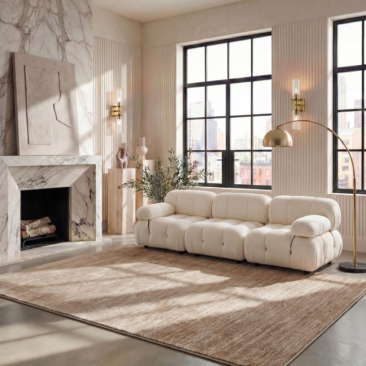 SAFAVIEH Vision Area Rug 8x10 Large, Modern Tonal Brown VSN606E