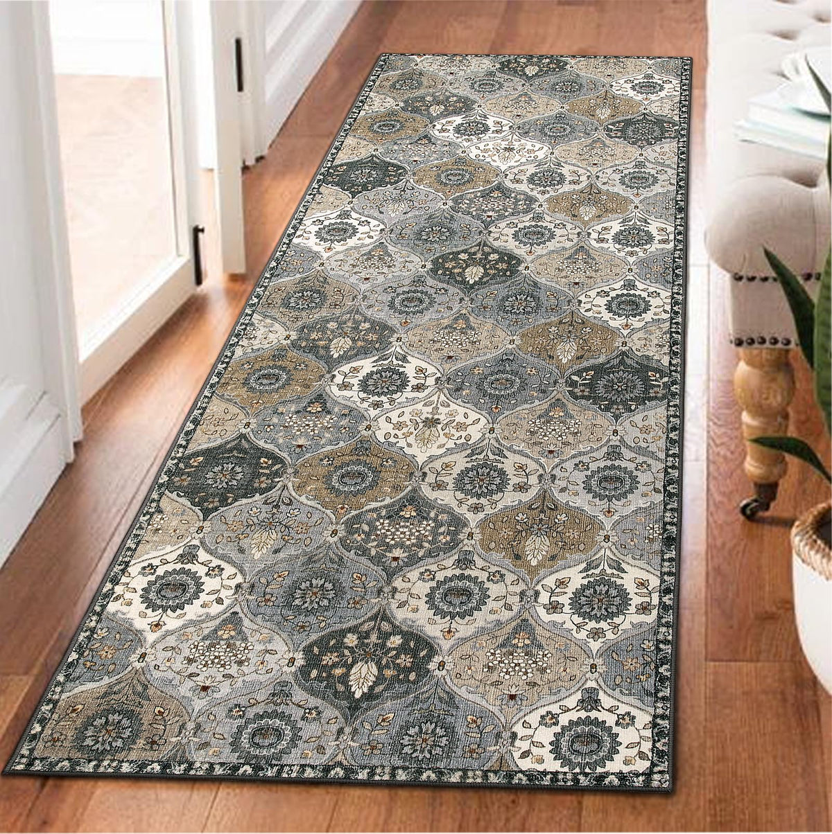 Lahome Moroccan Machine Washable Rugs for Living Room, 4x6 Rug for Bedroom