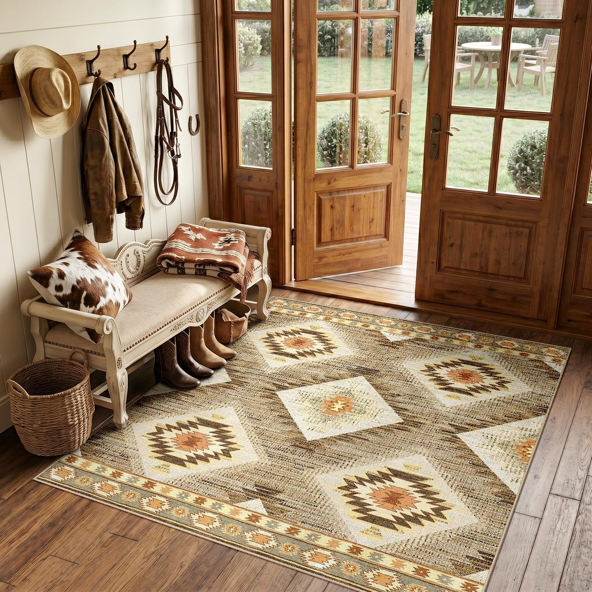BESTSWEETIE 5'x7' Washable Area Rug for Living Room Bedroom Black