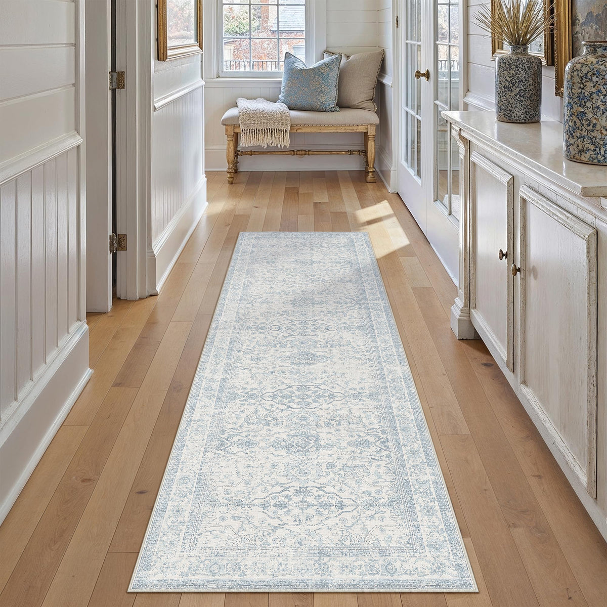 HUGEAR 3x5 Colorful Retro Floral Washable Area Rug for Entryway