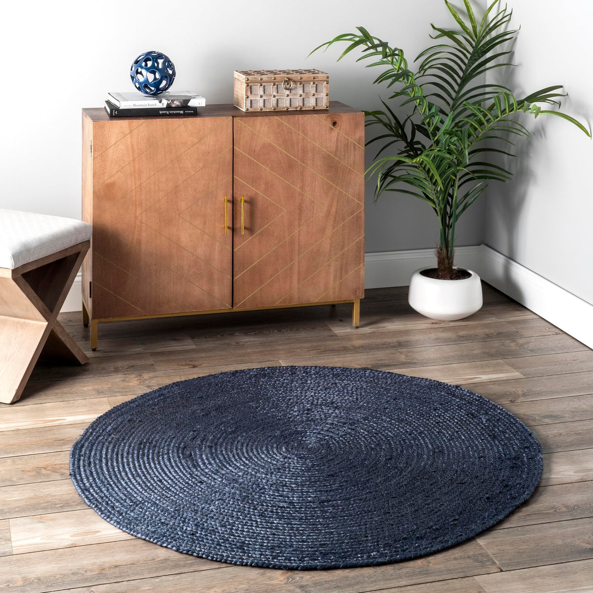 nuLOOM Rigo Natural Solid Flatweave Area Rug, 5' x 8'