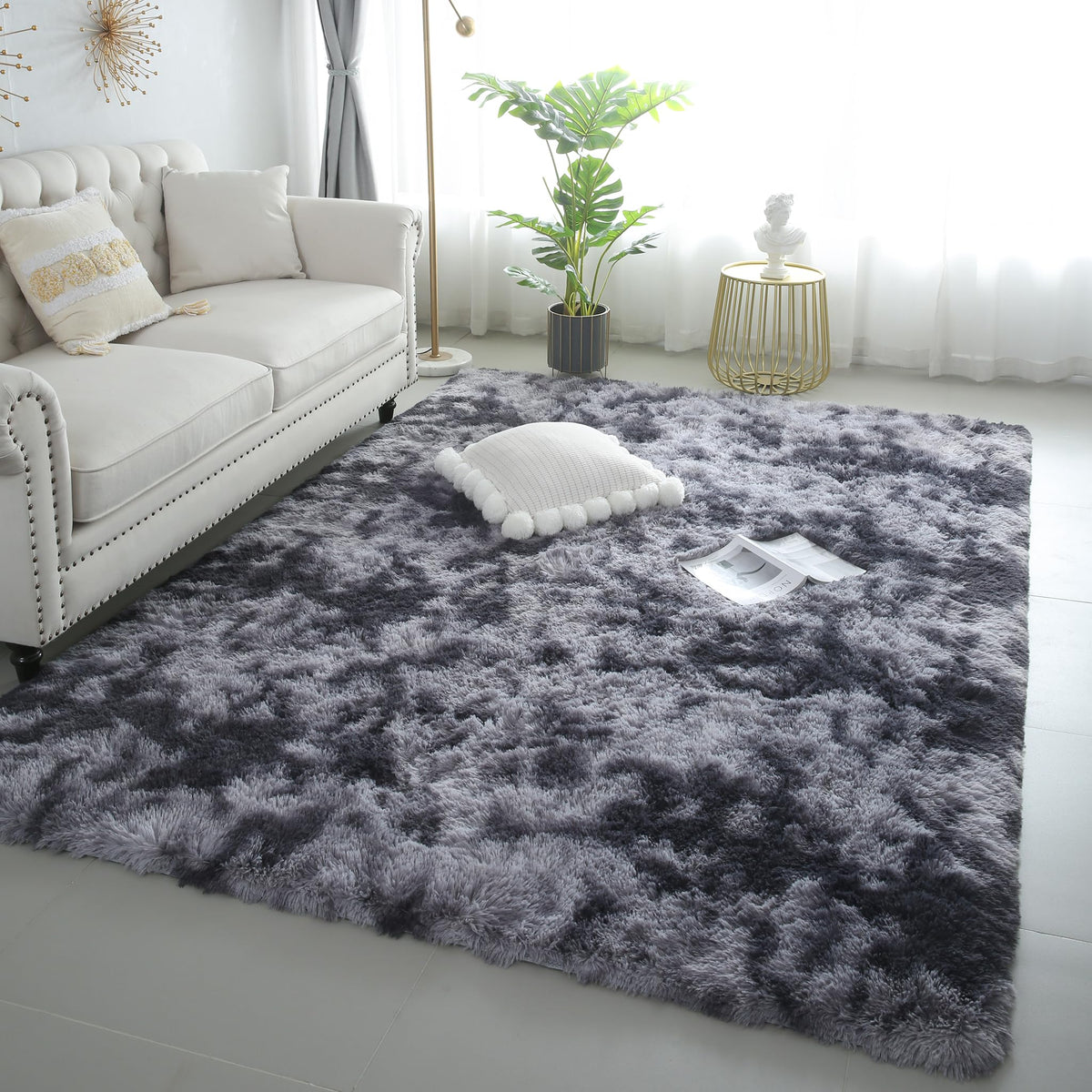 Pink Fluffy 4x6 Area Rugs for Bedroom Girls, Plush Washable Carpet