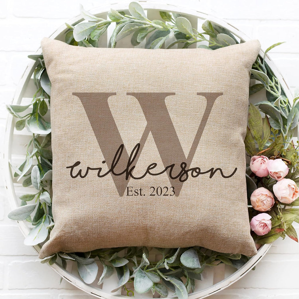 Personalized Monogram Throw Pillow 16x16 – Custom Name Cushion + Insert