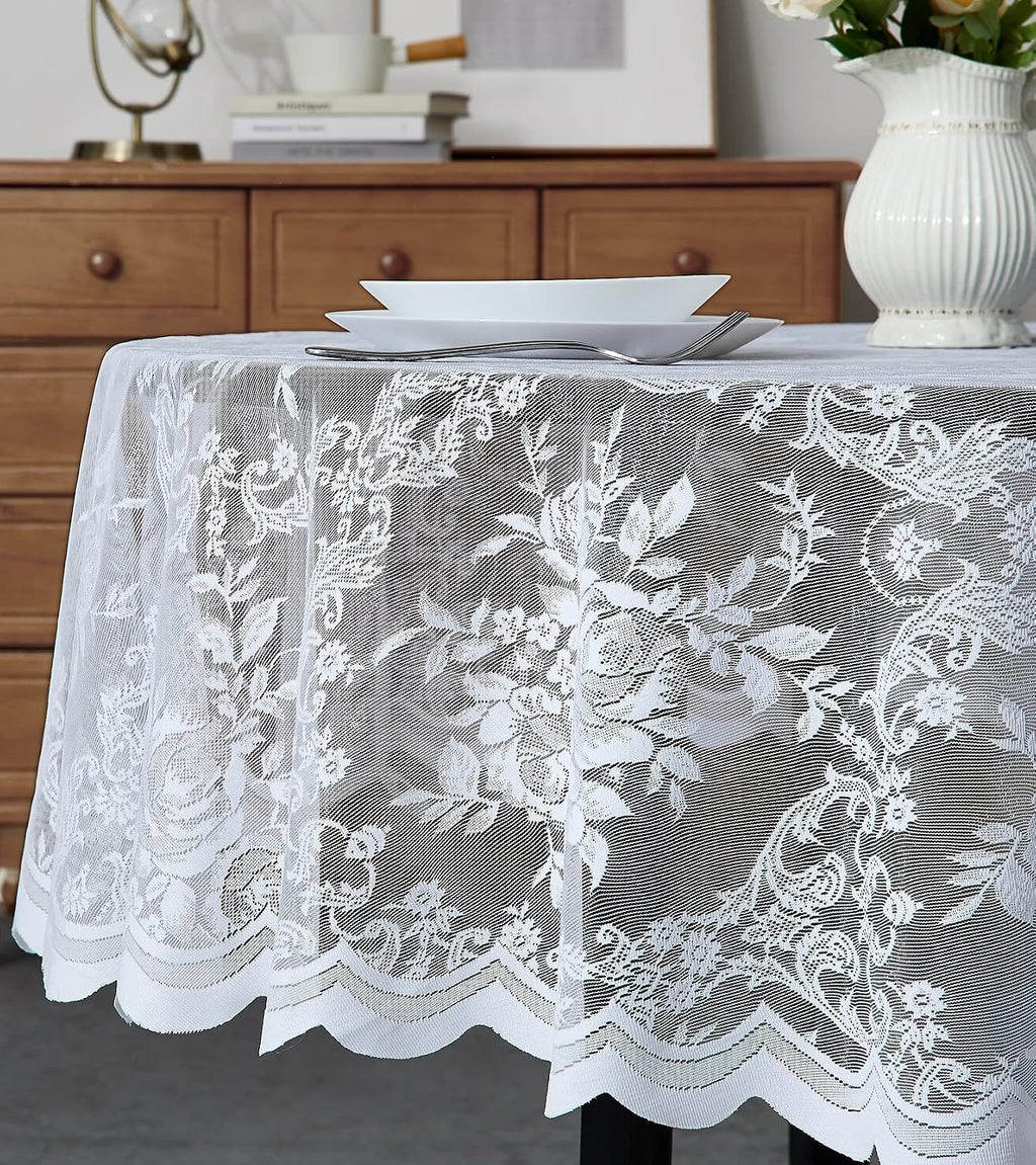 Warm Home Designs 60 x 84 Golden Oval Lace Tablecloth. LTC Linen Oval 84