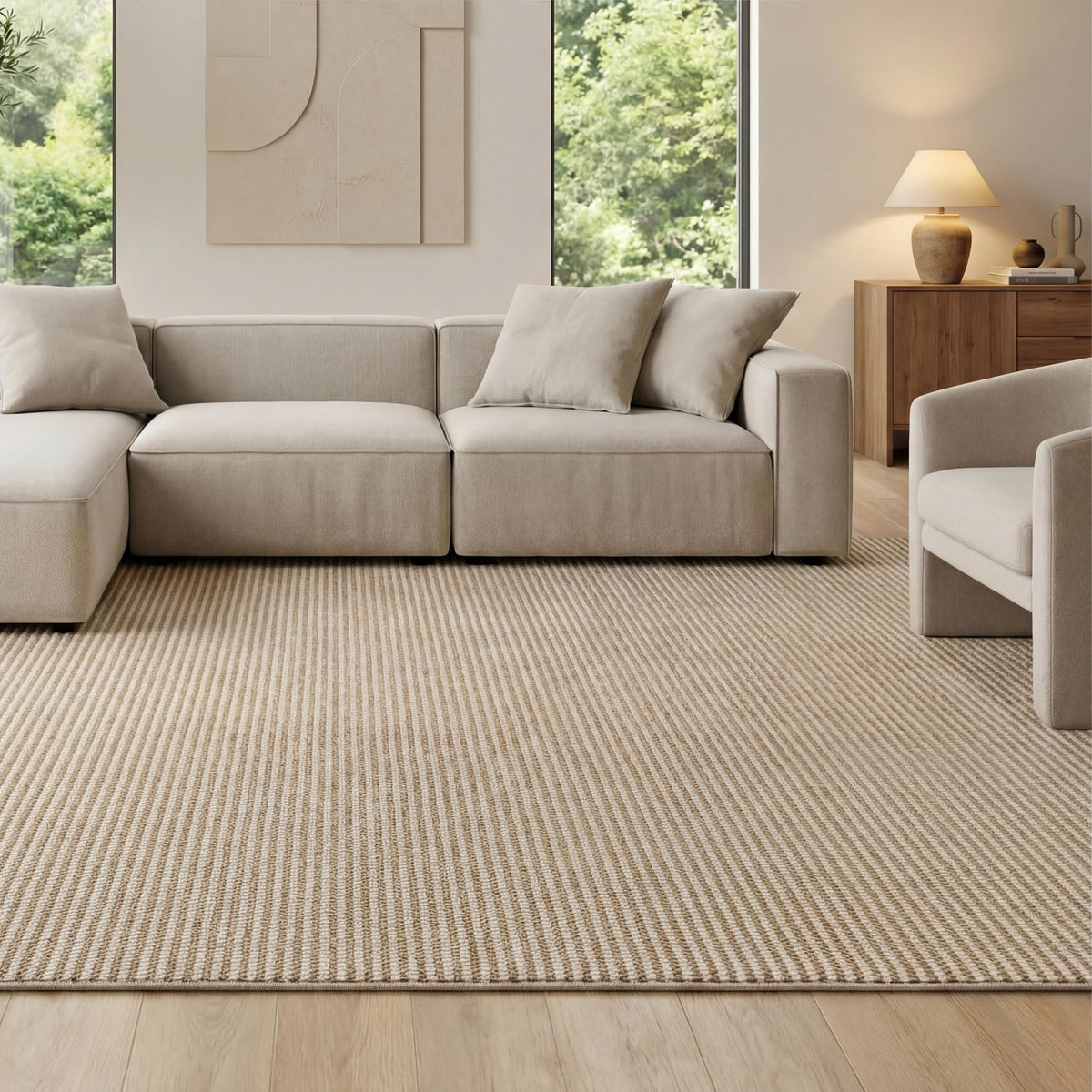 Bedsure 9x12 Faux Wool Area Rug for Living Room, Machine Washable, Beige