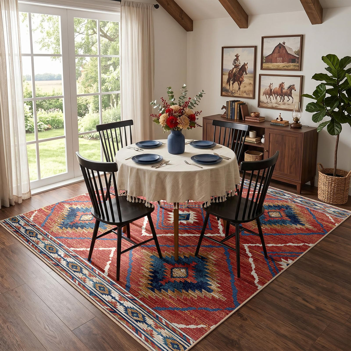 BESTSWEETIE 5'x7' Washable Area Rug for Living Room Bedroom Black
