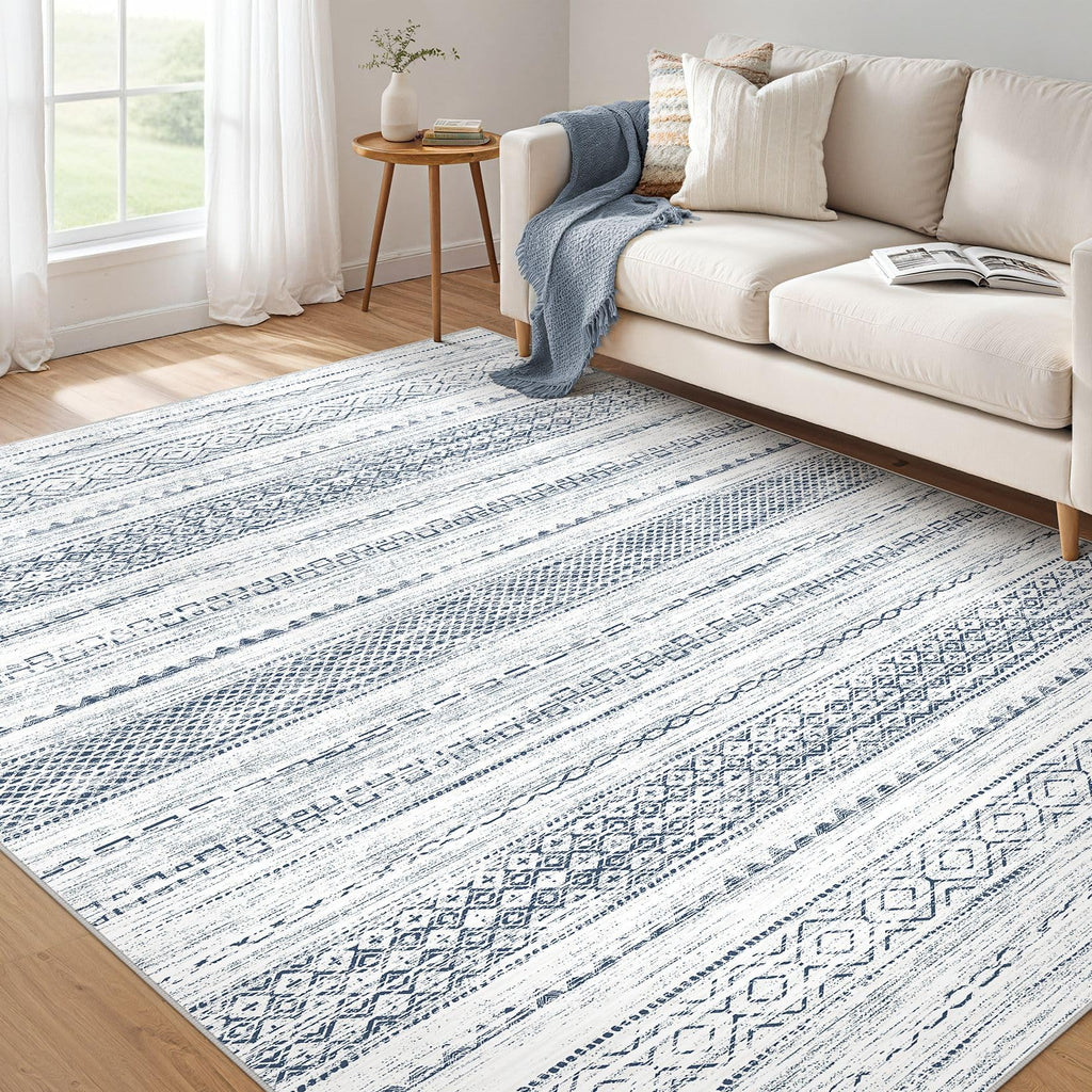 Nakagishi Boho 5x7 Area Rug Living Room Rugs Machine Washable Beige/Brown