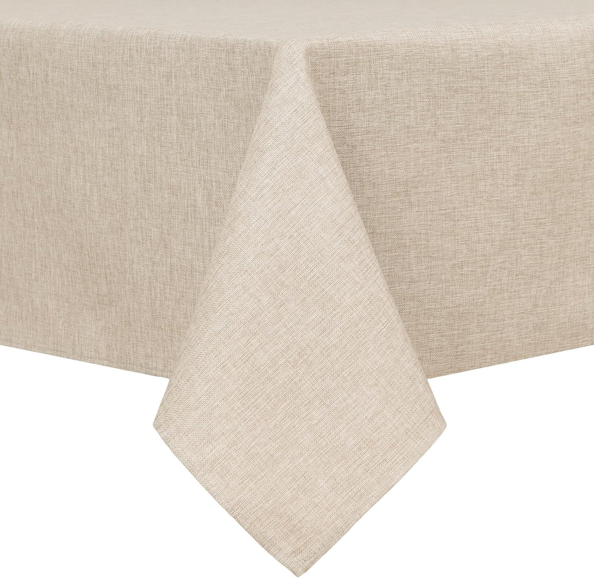 Hiasan Beige Faux Linen Rectangle Tablecloth 54 x 80 Inch for Dining Room