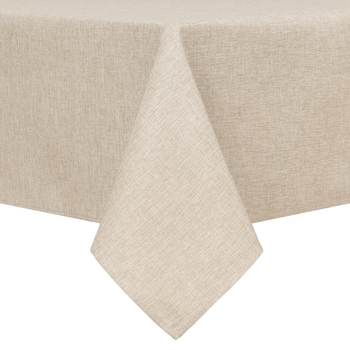 Hiasan Beige Faux Linen Rectangle Tablecloth 54 x 80 Inch for Dining Room