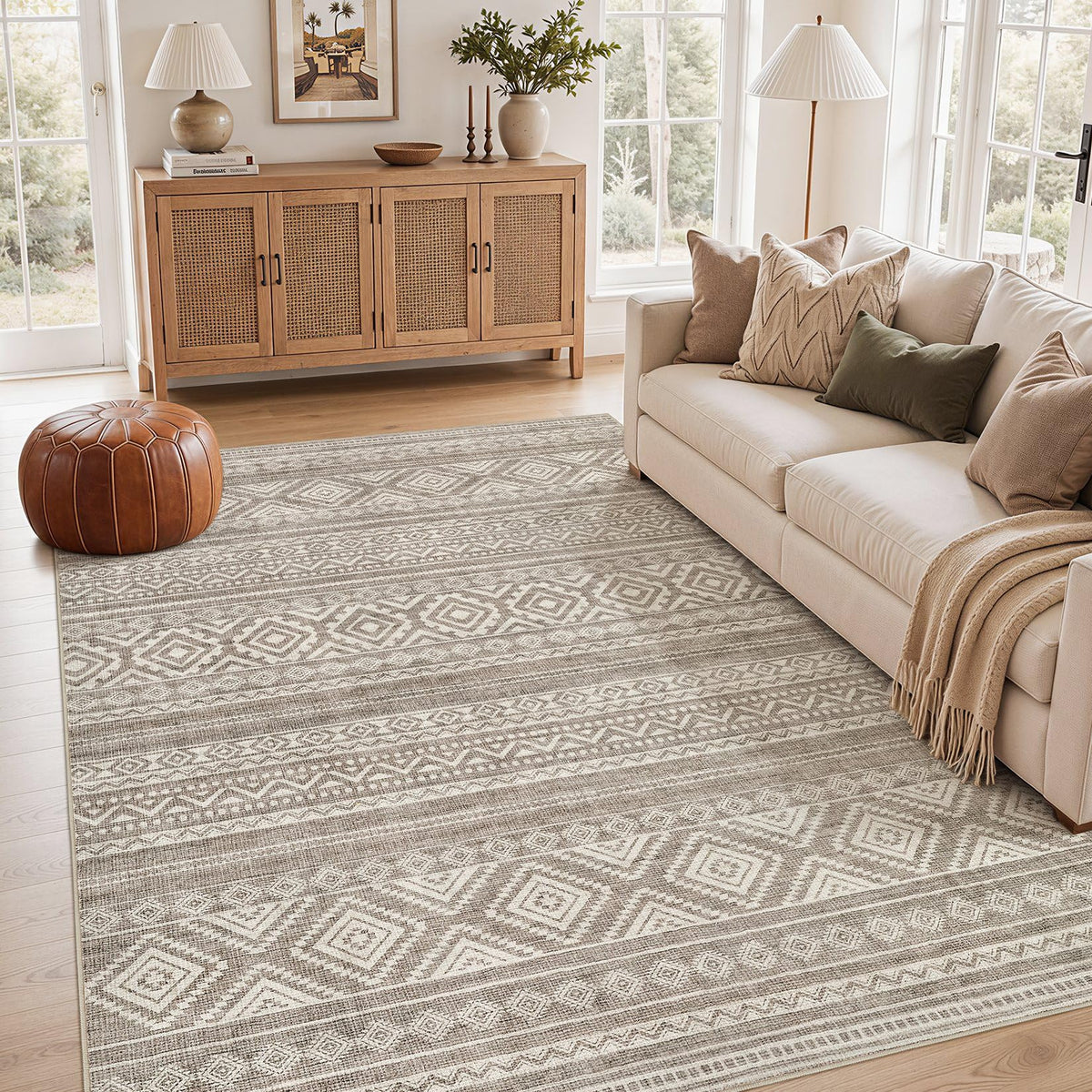 cotiled Boho 5x7 Area Rugs for Living Room: Soft Moroccan Washable Rug