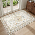 5x7 Area Rugs Living Room: Washable Vintage Rug for Bedroom Beige