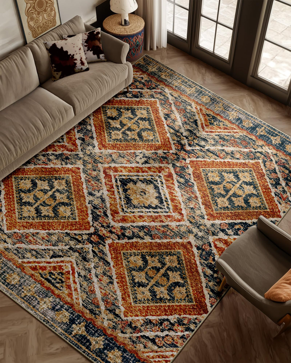 BESTSWEETIE 5'x7' Washable Area Rug for Living Room Bedroom Black