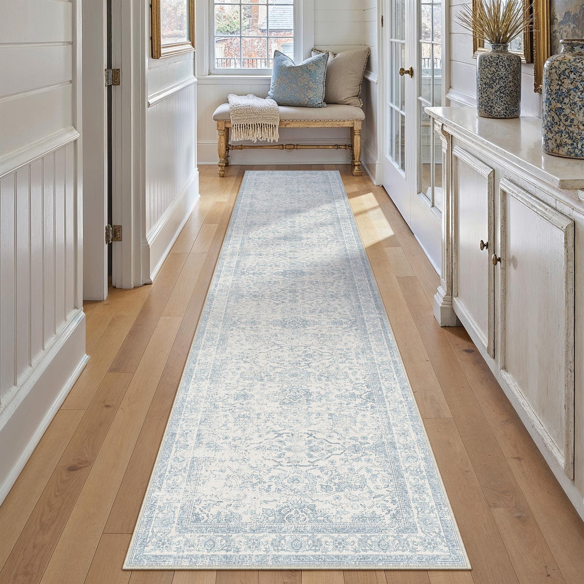 HUGEAR 3x5 Colorful Retro Floral Washable Area Rug for Entryway