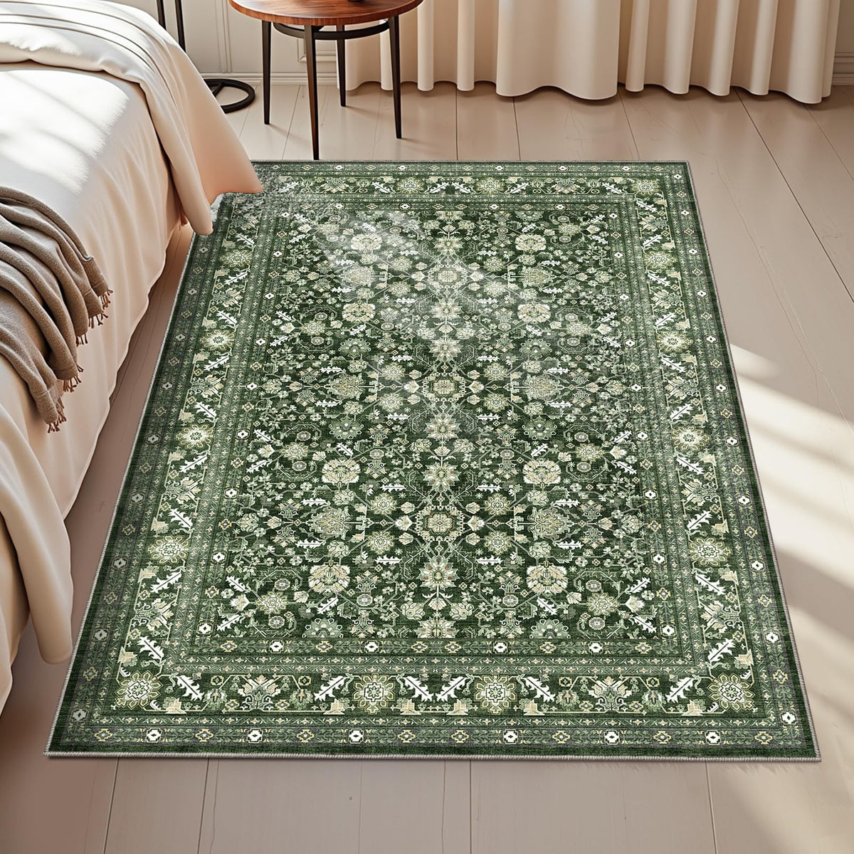OPPODREAM Vintage Blue Area Rugs 5x7, Washable Rug for Living Room