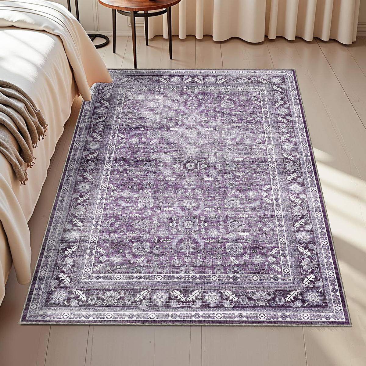 OPPODREAM Vintage Blue Area Rugs 5x7, Washable Rug for Living Room