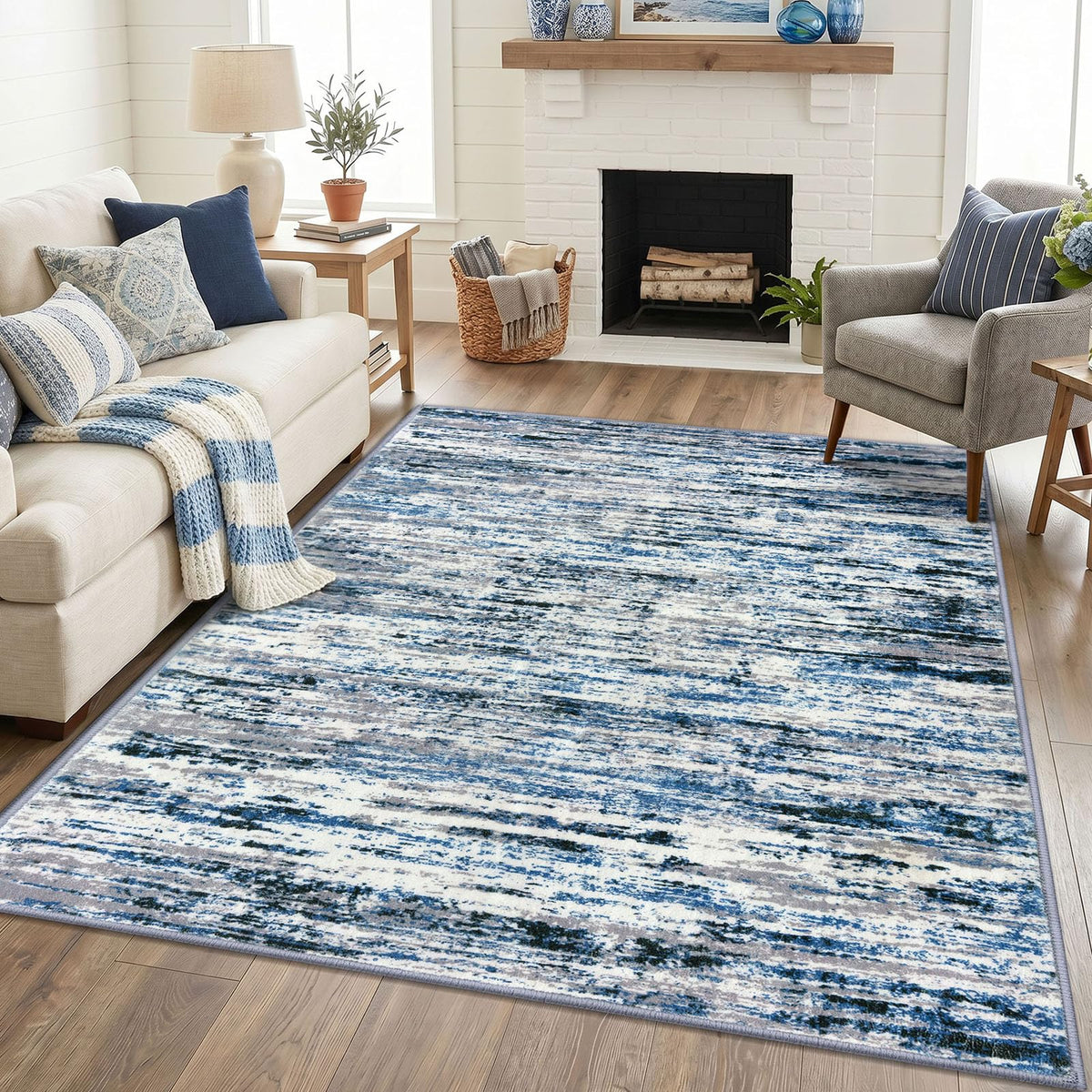Lansny Abstract 2x3 Area Rug Small Washable Entryway Rug Non Slip Door Mat