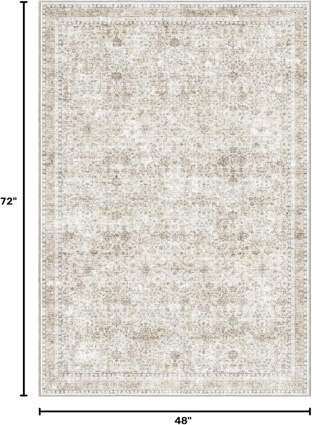 Sasttie 4x6 Area Rugs, Ultra-Soft Washable Rug for Living Room, Beige