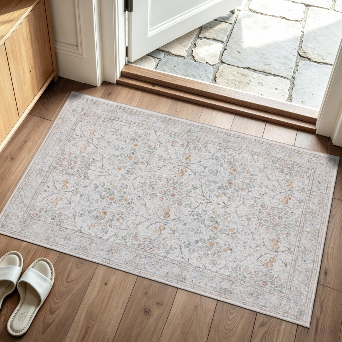 JOLLYVOGUE 5x7 Area Rugs for Living Room, Washable Rug, Beige