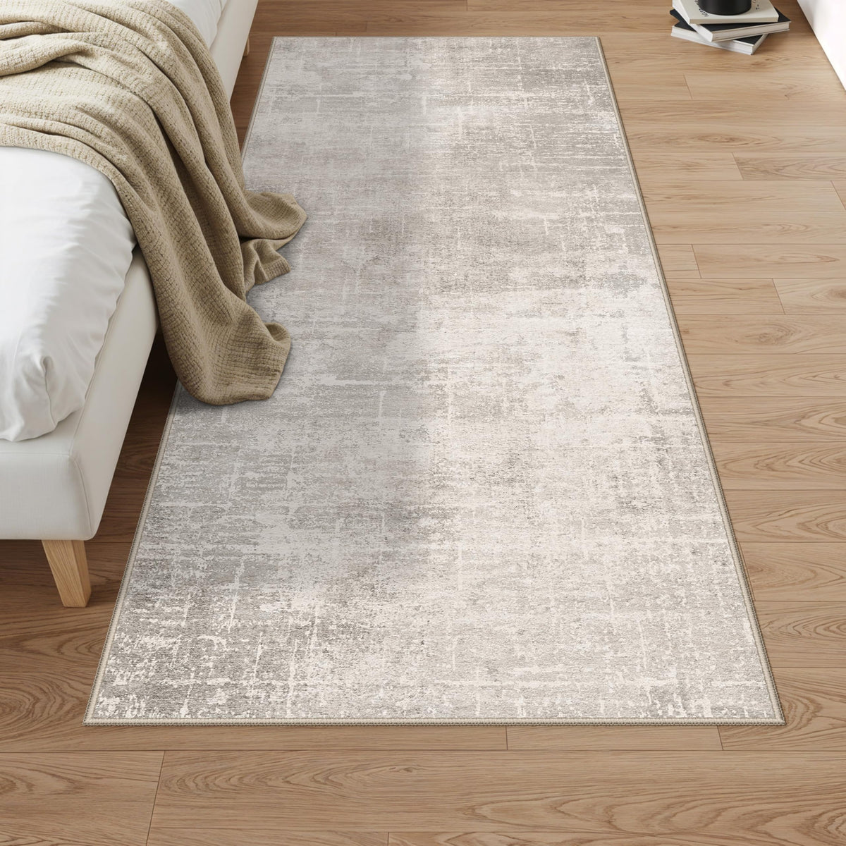 Hallway Washable Runner Rug - 2x10 Kitchen Rugs Entryway Rug Runner Vintage Soft Floor Mat Non Slip Indoor Farmhouse Carpet for Bathroom Living Room Bedroom (2 X 10, Beige)