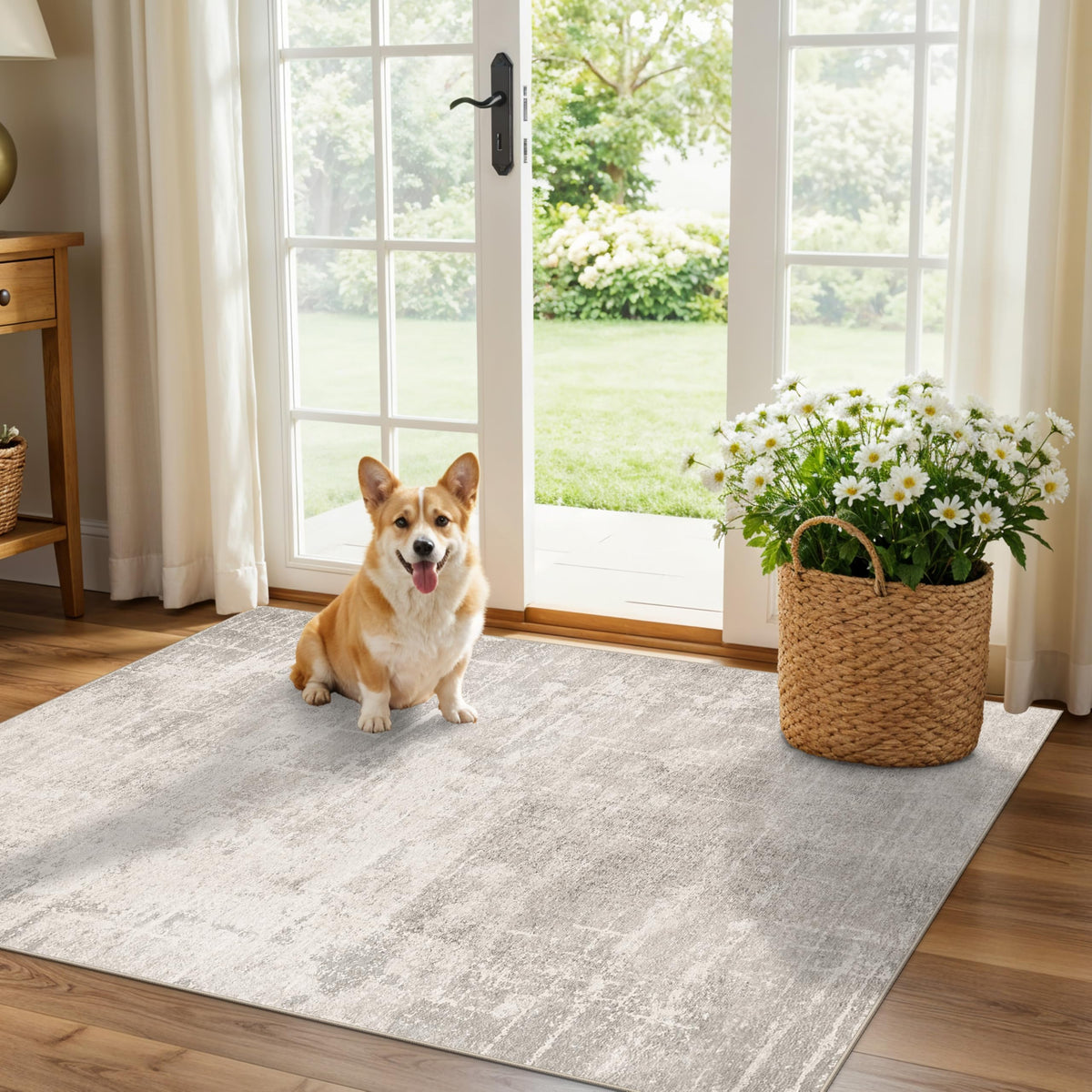 Hallway Washable Runner Rug - 2x10 Kitchen Rugs Entryway Rug Runner Vintage Soft Floor Mat Non Slip Indoor Farmhouse Carpet for Bathroom Living Room Bedroom (2 X 10, Beige)