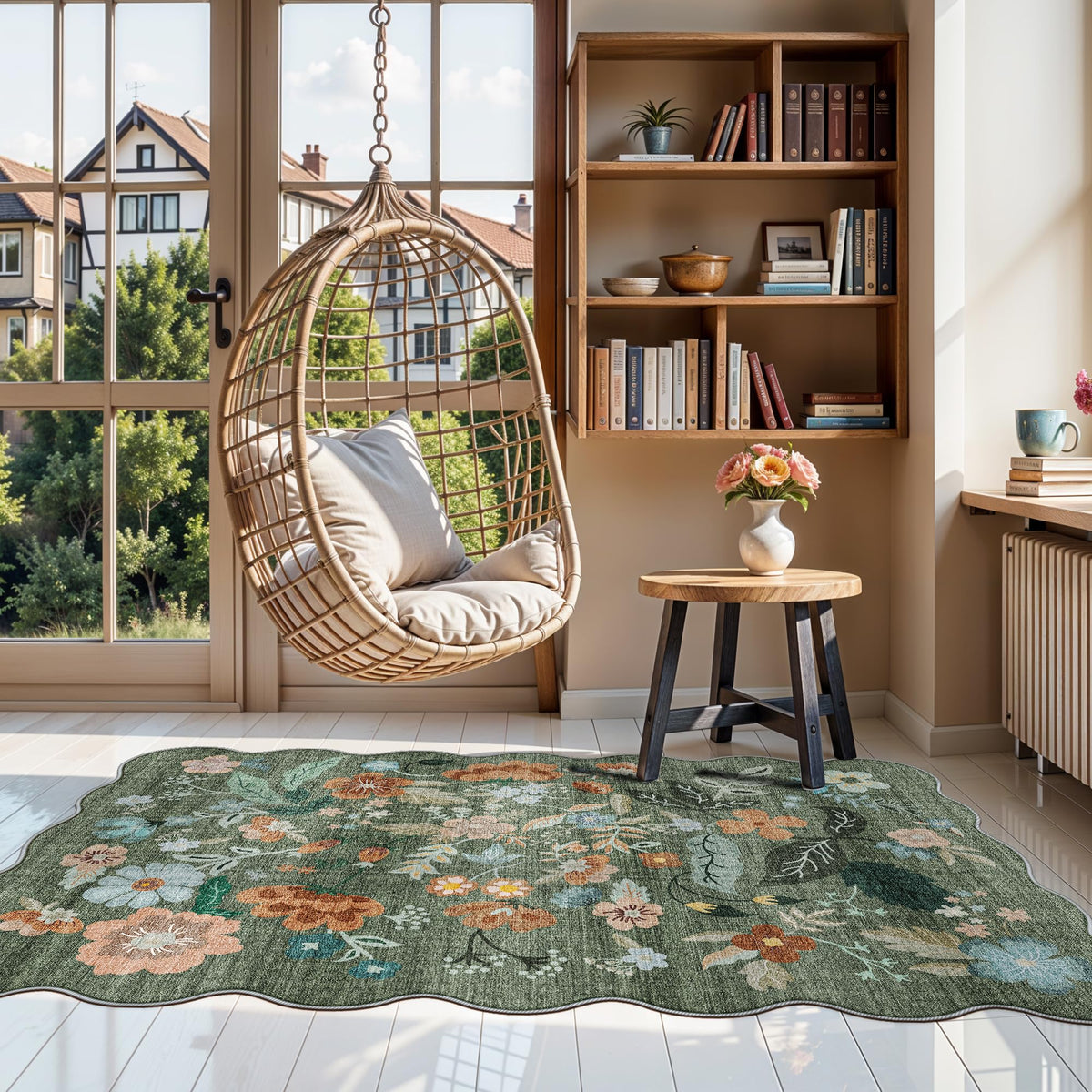 Hallway Washable Runner Rug - 2x10 Kitchen Rugs Entryway Rug Runner Vintage Soft Floor Mat Non Slip Indoor Farmhouse Carpet for Bathroom Living Room Bedroom (2 X 10, Beige)