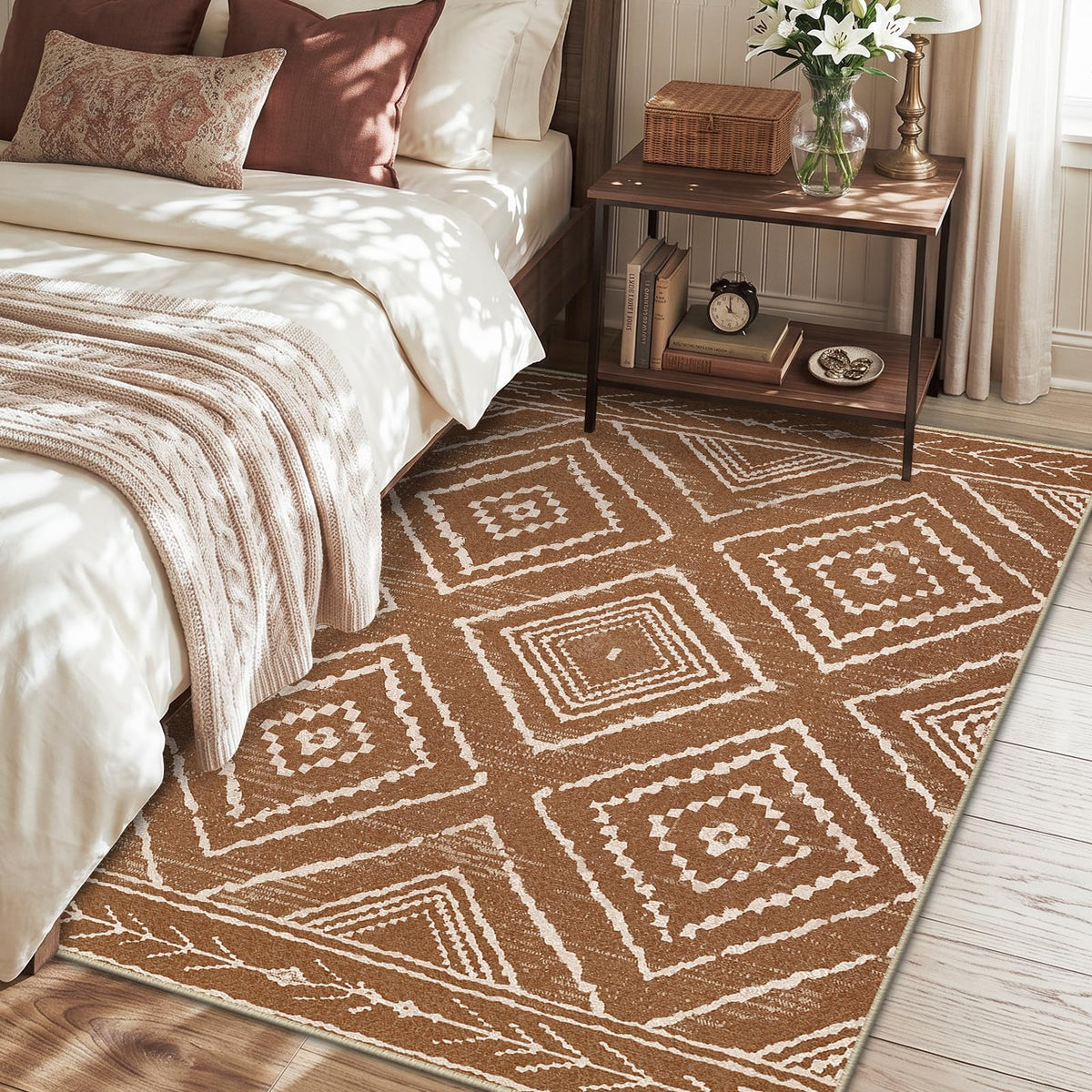 BESTSWEETIE 5'x7' Washable Area Rug for Living Room Bedroom Black