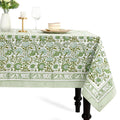 CPC Tablecloth 100% Cotton 70x108 Inch Indian Block Print Rectangle Table Cover, Blue Table Cloth for Weddings, Spring/Summer, Barbeque - Apatite Blue