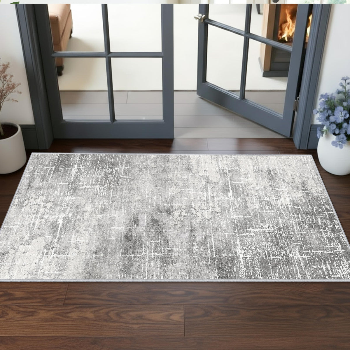 Hallway Washable Runner Rug - 2x10 Kitchen Rugs Entryway Rug Runner Vintage Soft Floor Mat Non Slip Indoor Farmhouse Carpet for Bathroom Living Room Bedroom (2 X 10, Beige)