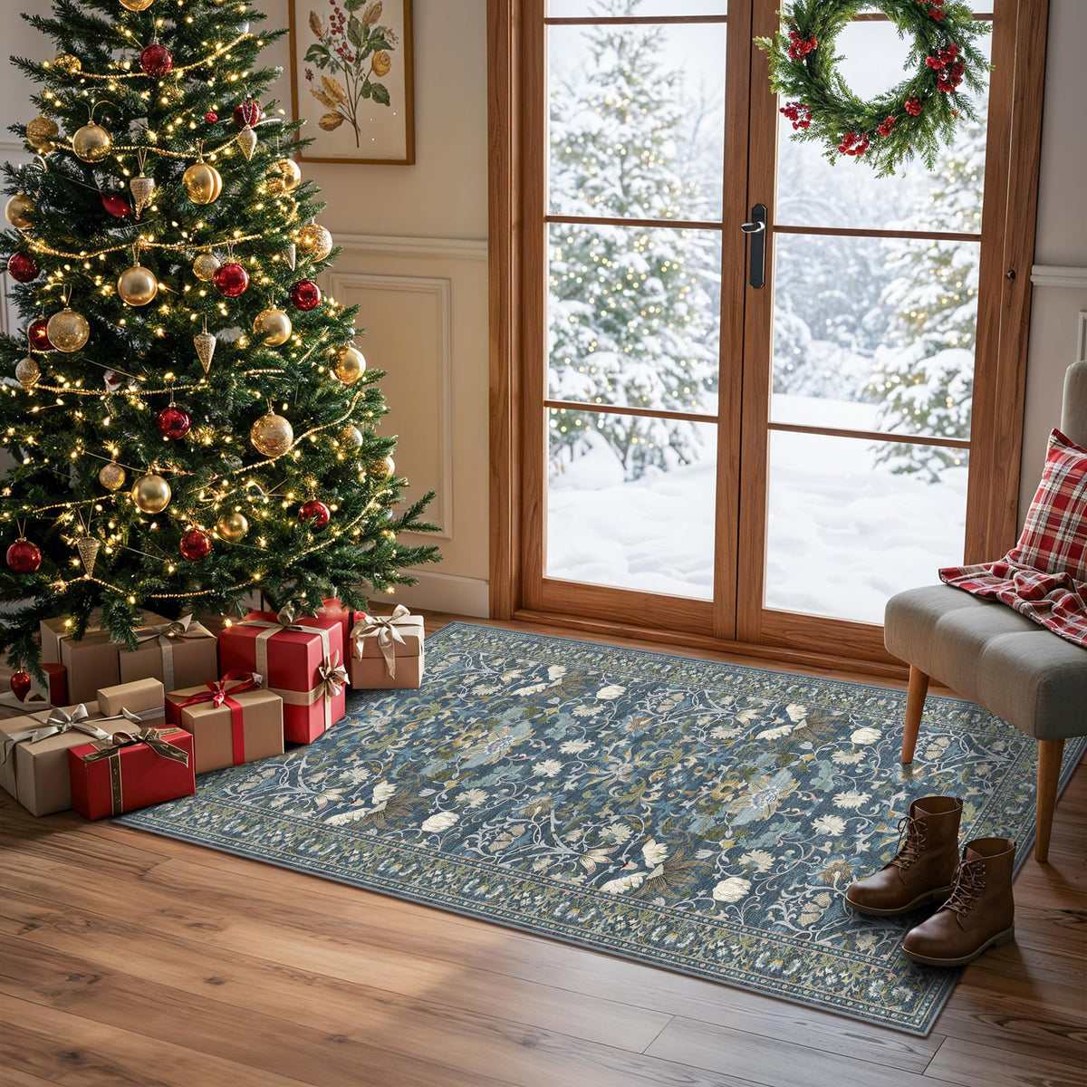 Hallway Washable Runner Rug - 2x10 Kitchen Rugs Entryway Rug Runner Vintage Soft Floor Mat Non Slip Indoor Farmhouse Carpet for Bathroom Living Room Bedroom (2 X 10, Beige)
