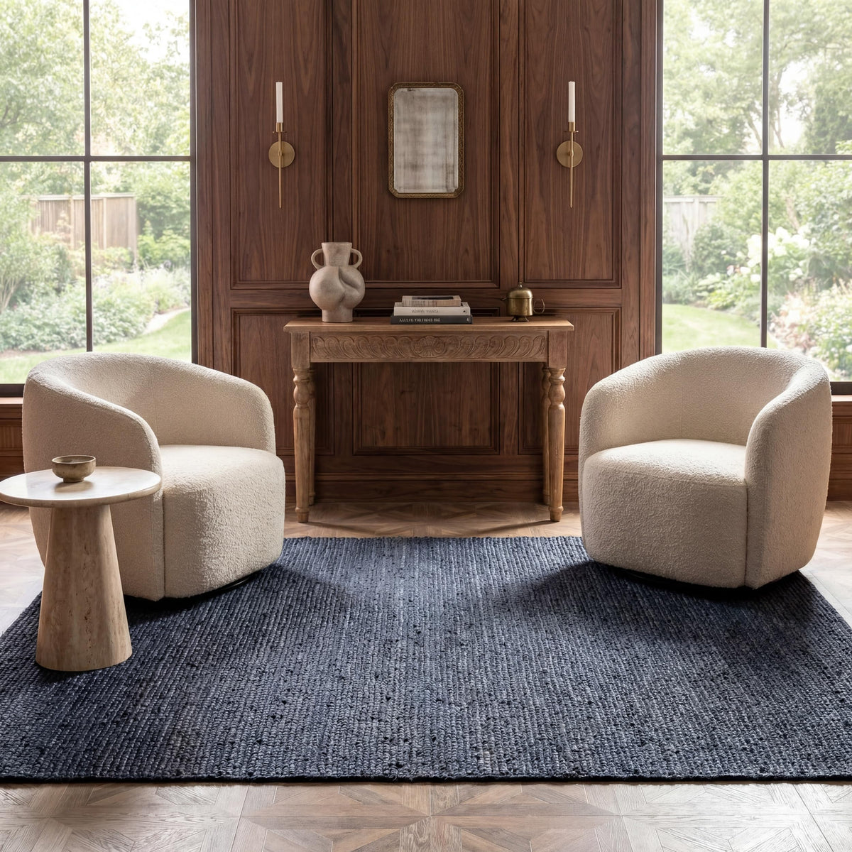 nuLOOM Rigo Natural Solid Flatweave Area Rug, 5' x 8'