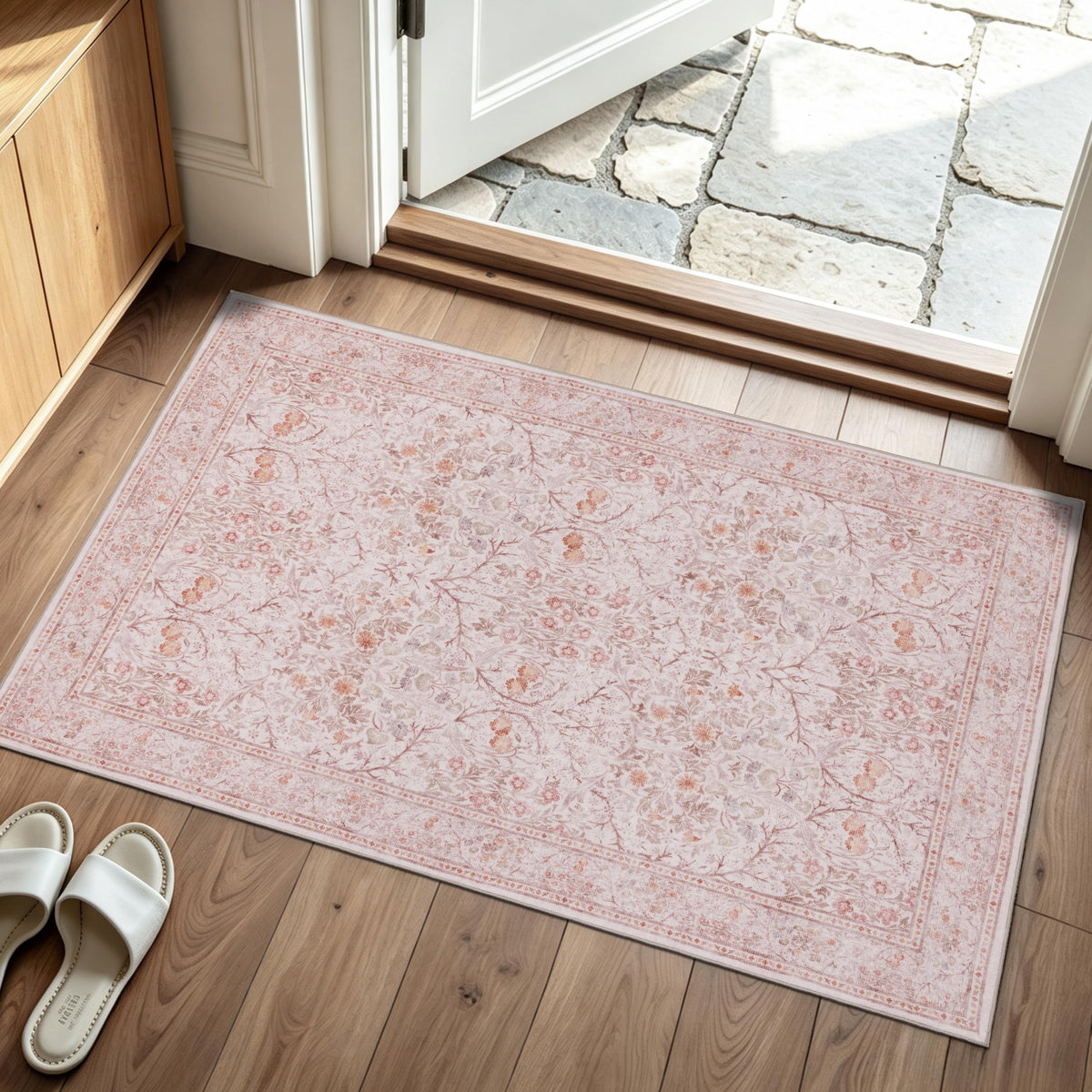 JOLLYVOGUE 5x7 Area Rugs for Living Room, Washable Rug, Beige