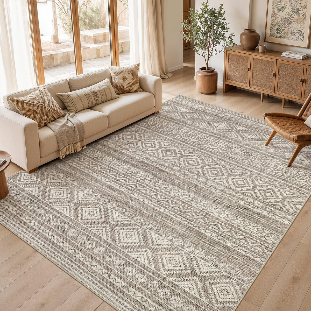 cotiled Boho 5x7 Area Rugs for Living Room: Soft Moroccan Washable Rug